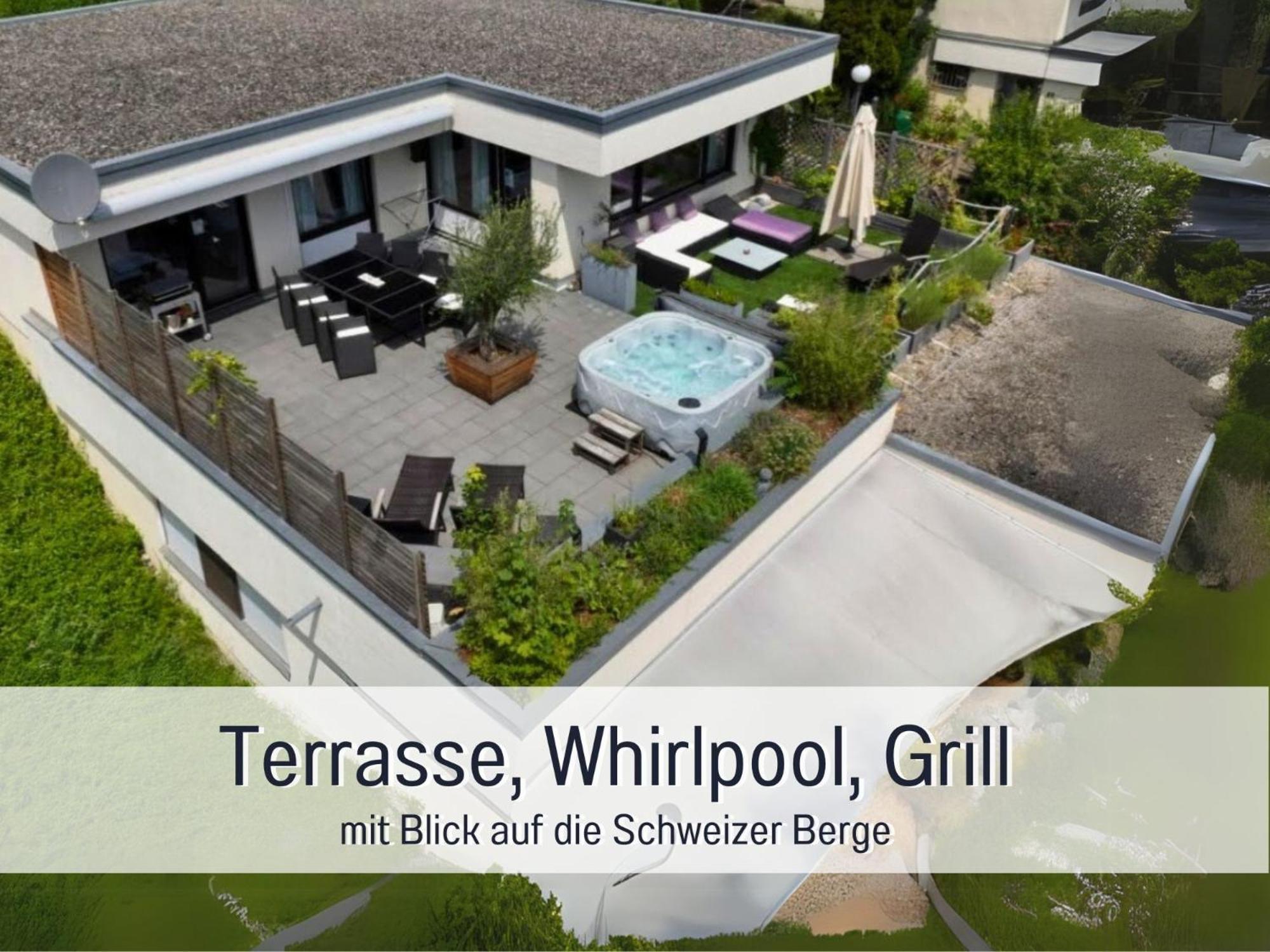 Penthouse - 3 Schlafzimmer- Sonnige Dachterrasse -Whirlpool & Alpenblick - Perfekt Fuer Romantik Oder Familienurlaub Mit Kind, Hund Willkommen - By Ferienwohnenamsee - อูเบอร์ลิงเงน ภายนอก รูปภาพ